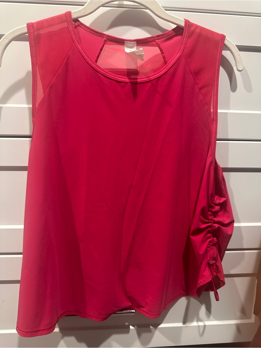 Lululemon Ruched Side Mesh Tank Top Size 12 Pink